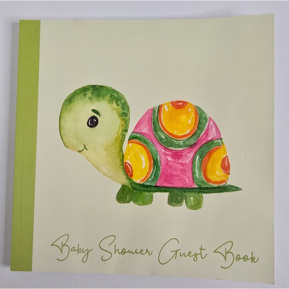 Baby Shower Guest Paperback Book My Predictions Advice Parents Turtle Animal NEW